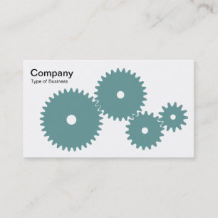 Gears - Ocean Green on White Business Card