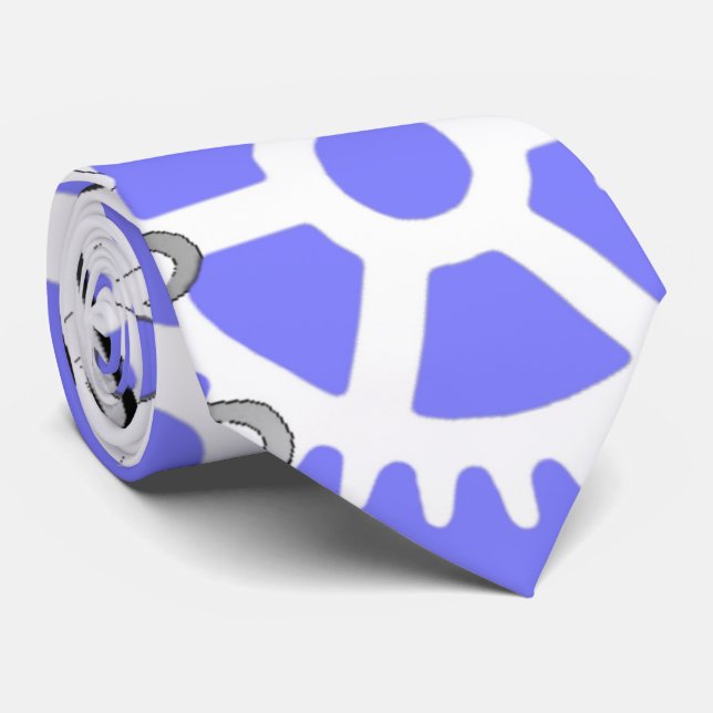 Gears on Periwinkle Blue Tie (Rolled)