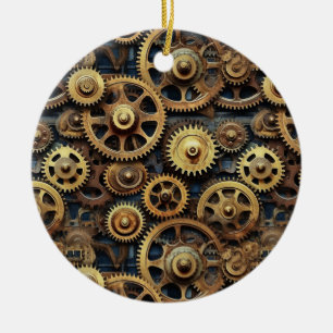 Gears Pattern Christmas Ornament