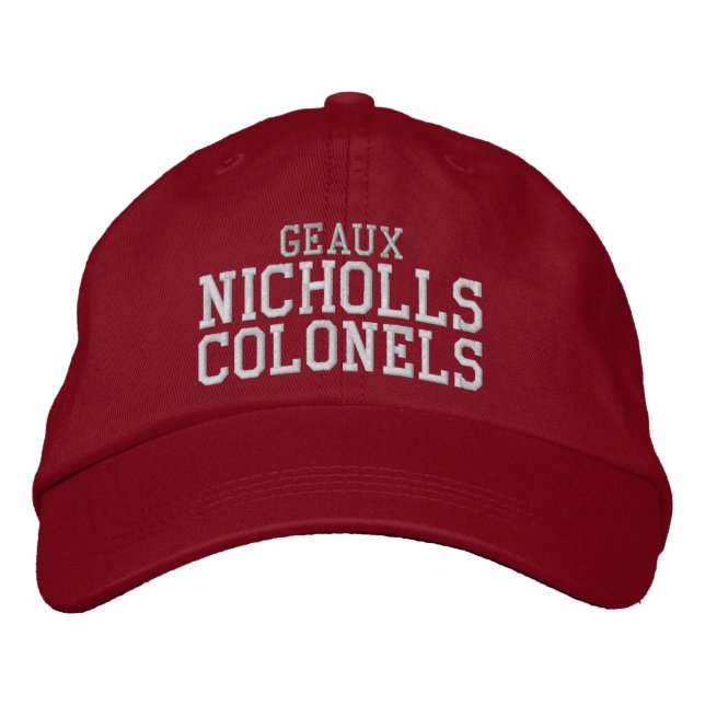 geaux nicholls colonels - red embroidered hat (Front)