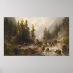 Gebirgsbach – Albert Rieger Poster