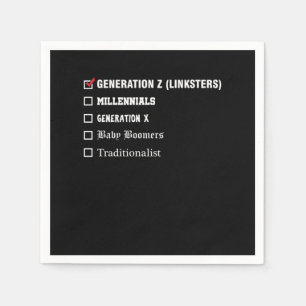 Gebnration Z Millenials Generation X Boomer Gift Napkin
