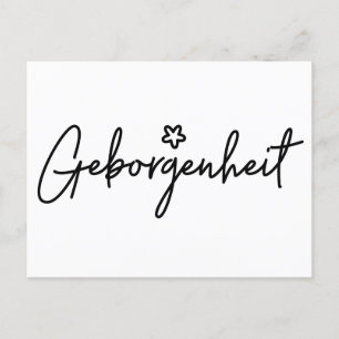 Geborgenheit, German Word, Security, German Holiday Postcard