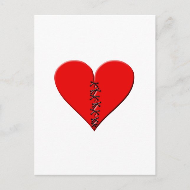 Gebrochenes , geflicktes Herz Postcard (Front)