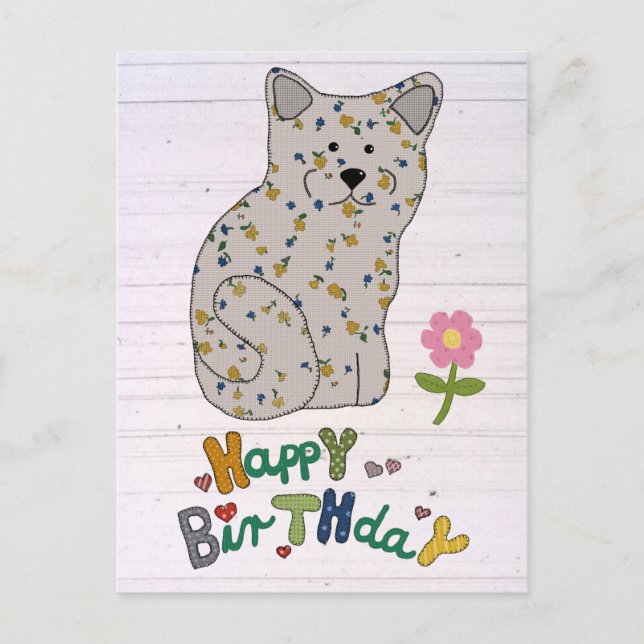 Geburtstag mit Katze Postcard (Front)