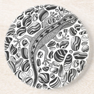 Gecko and pebbles coaster
