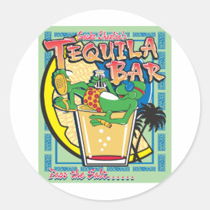 Gecko Charlies Margarita Bar Classic Round Sticker
