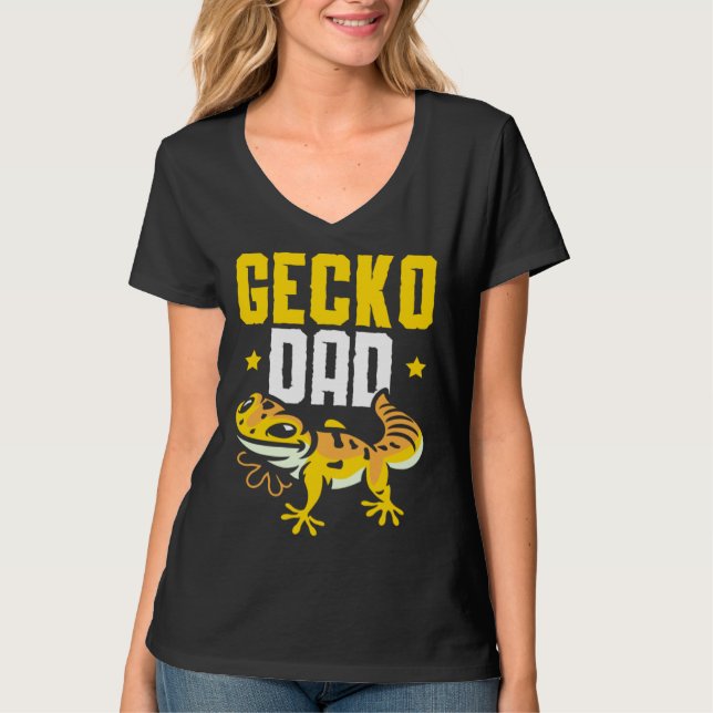 Gecko Dad Reptile Leopard Gecko  Lizard T-Shirt (Front)
