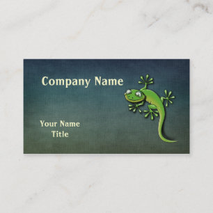 Gecko Dark Linen texture Business Card