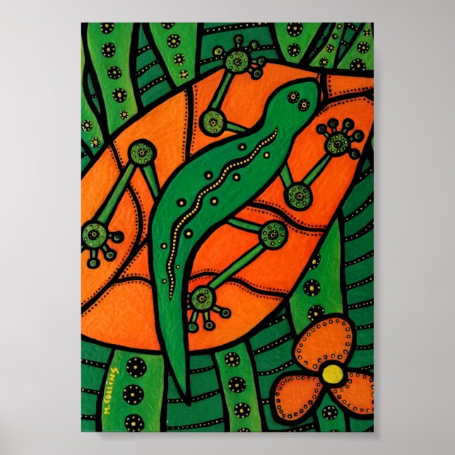 Gecko Green And Orange Poster (Front)