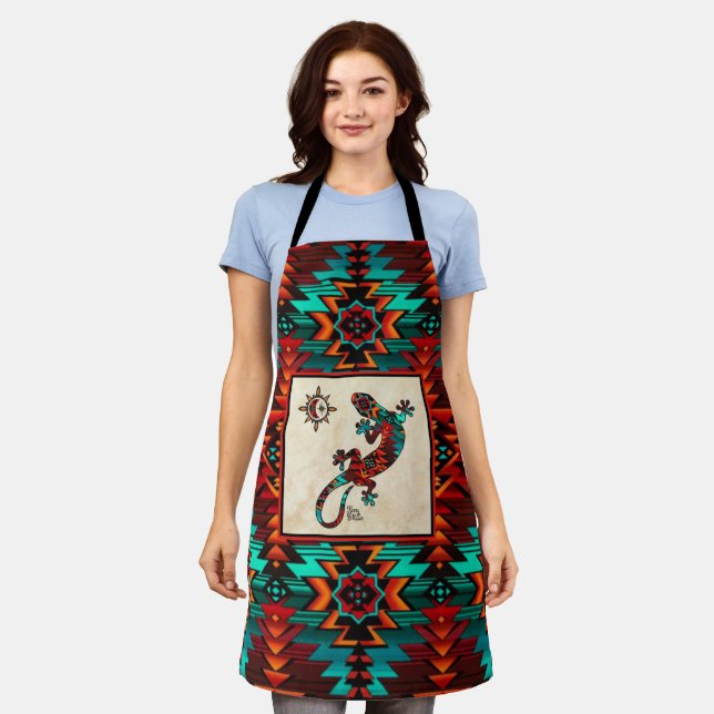 Gecko Lizard And Sun Apron (Worn)