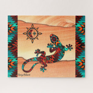 Gecko Lizard And Sun Jigsaw Puzzle