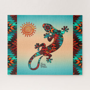 Gecko Lizard And Sun Jigsaw Puzzle