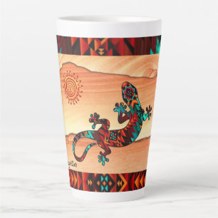 Gecko Lizard And Sun Latte Mug