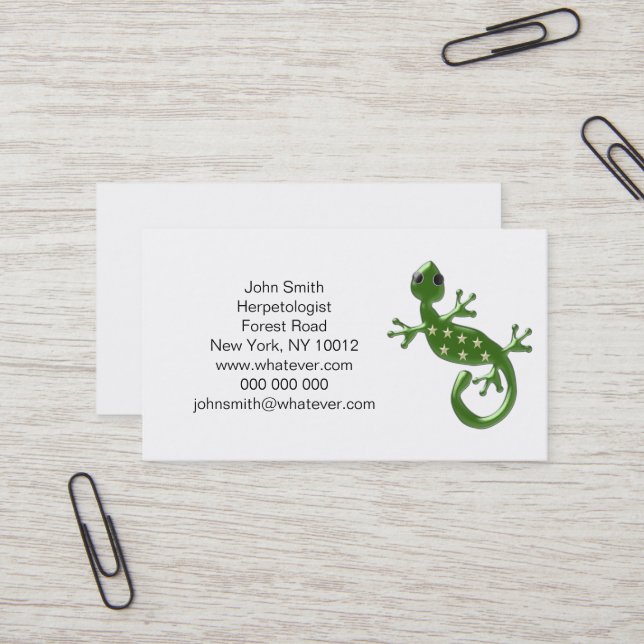 Gecko Lizard Business Card (Front/Back In Situ)