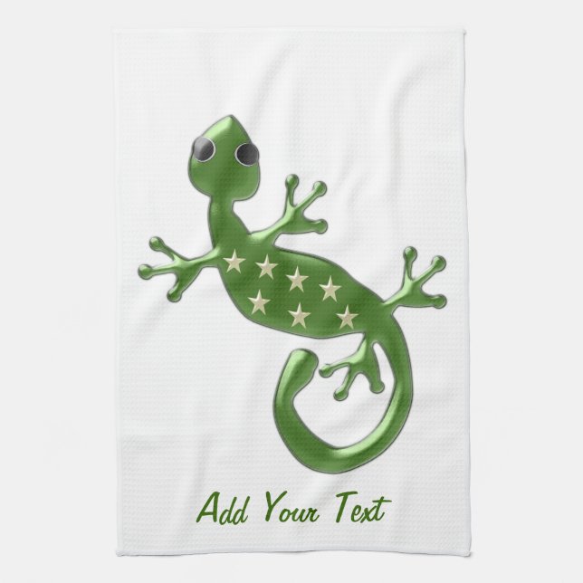 Gecko Lizard Design Tea Towel (Vertical)