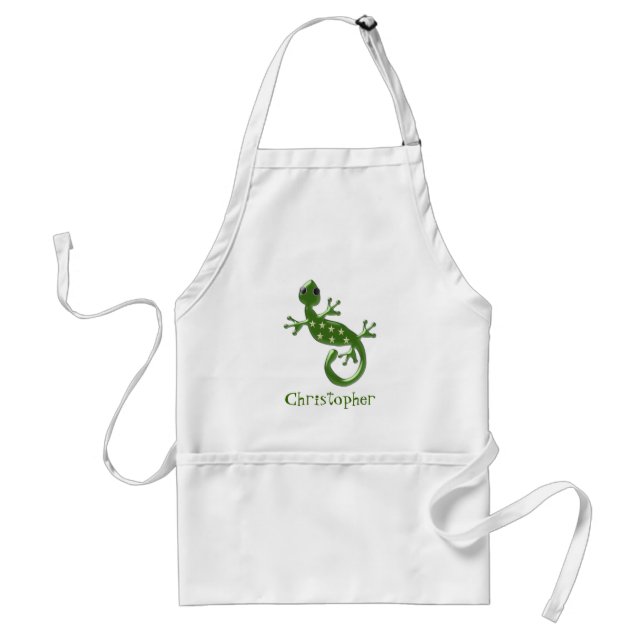 Gecko Lizard Just Add Name Standard Apron (Front)