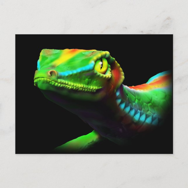 Gecko Lizard Rainbow Colours Postcards (Front)
