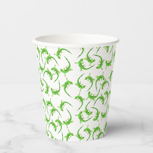 Gecko Lizard Reptile Pattern   Paper Cups (Front)