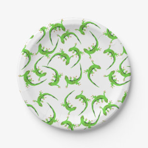 Gecko Lizard Reptile Pattern Paper Plate