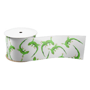 Gecko Lizard Reptile Pattern   Satin Ribbon