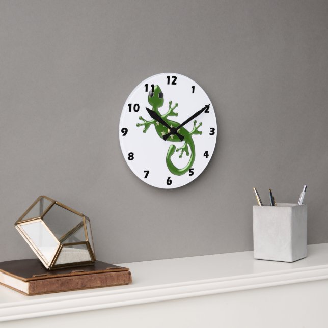 Gecko Lizard Round Clock (Office)