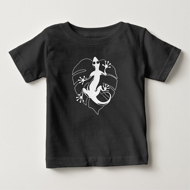 Gecko Lizard Silhouette Baby T-Shirt (Front)