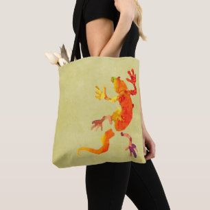 Gecko lizard wildlife eco reptile tote bag