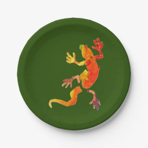 Gecko lizard wildlife nature birthday party paper plate