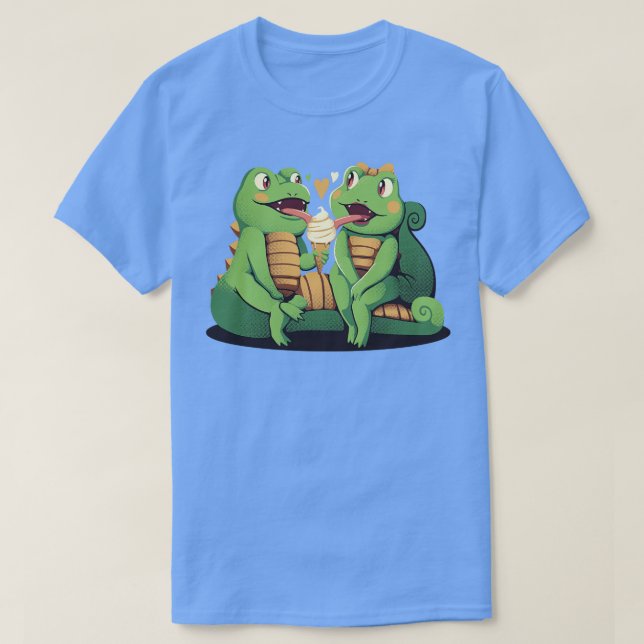 Gecko Love Ice Cream by Tobe Fonseca T-Shirt (Design Front)