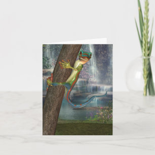Gecko On A Tree Note Card