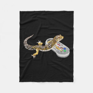 Gecko Playing Video Game Lizard &amp; Reptiles Gam Fleece Blanket