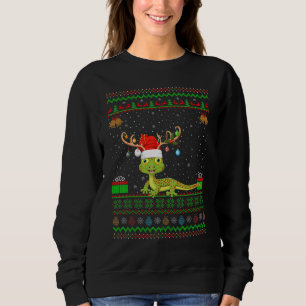 Gecko  Reindeer Santa Hat Matching Ugly Gecko Chri Sweatshirt