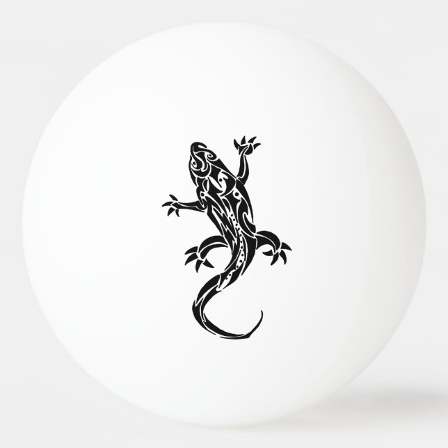 Gecko Tribal Tattoo Ping Pong Ball (Front)