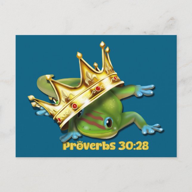 Gecko with crown—Proverbs  Postcard (Front)