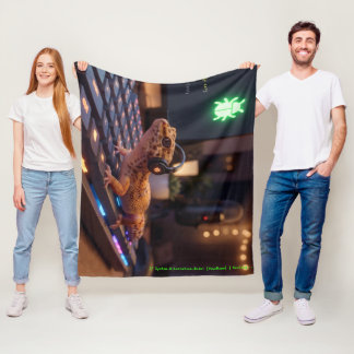 GeckoDev // Cyberpunk Programmer Fleece Blanket 