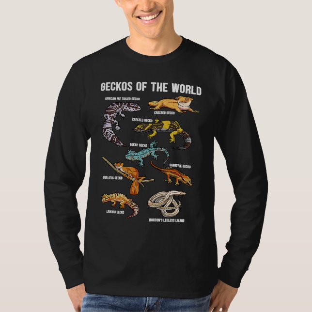Geckos Animals of the World Crested Leopard Gecko  T-Shirt (Front)