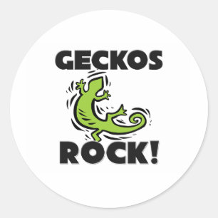 Geckos Rock Classic Round Sticker