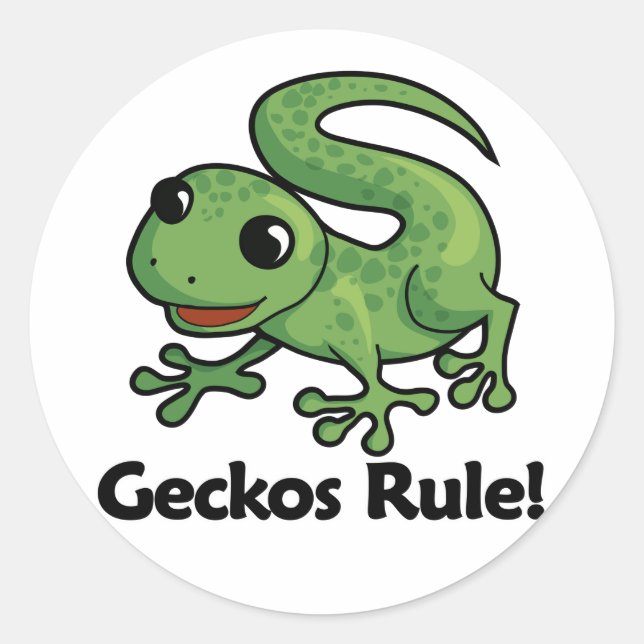 Geckos Rule! Classic Round Sticker (Front)