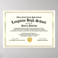 GED General High School Equivalency Diploma Copy