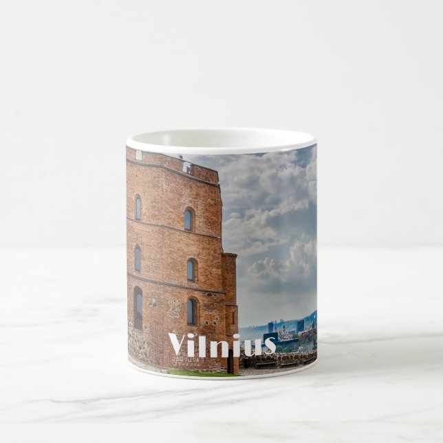 Gediminas tower in Vilnius, Lithuania Coffee Mug (Center)