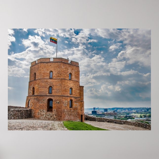 Gediminas tower in Vilnius, Lithuania Poster (Front)