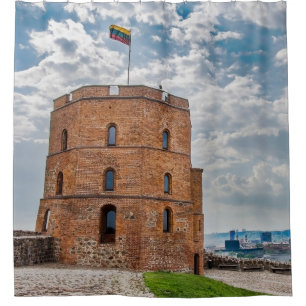 Gediminas tower in Vilnius, Lithuania Shower Curtain