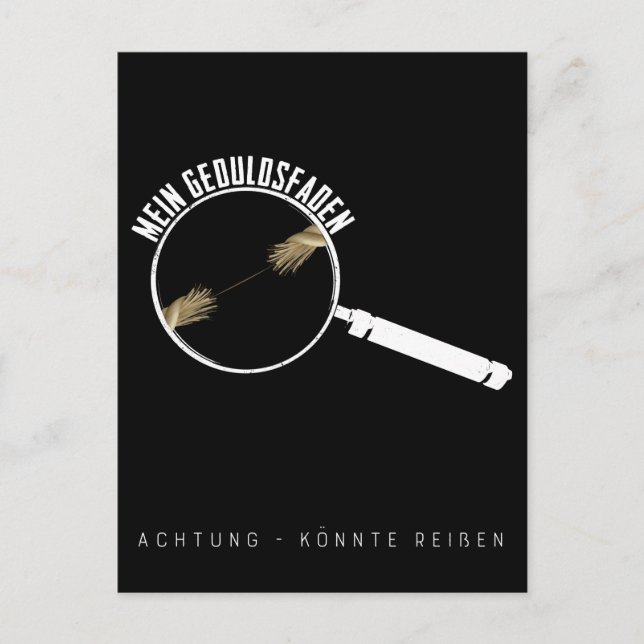 Geduldsfaden Lustig Keine Geduld Frauen Postcard (Front)