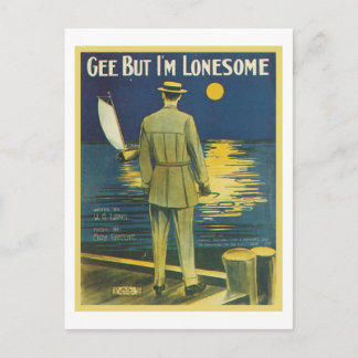 Gee But I'm Lonesome Vintage Songbook Cover Postcard