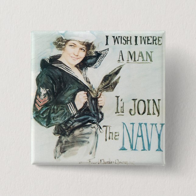 Gee!! I Wish I were a Man 15 Cm Square Badge (Front)