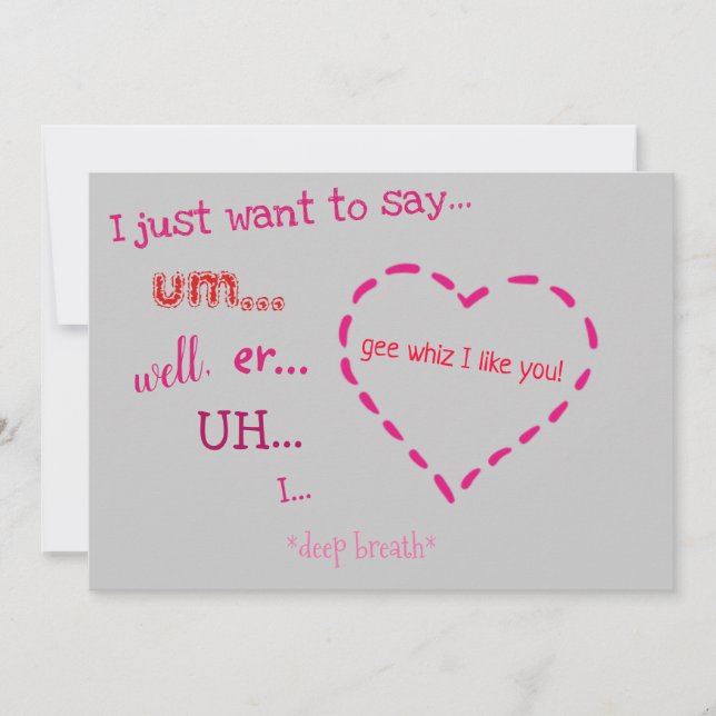 Gee Whiz I like you Valentine Holiday Card (Front)