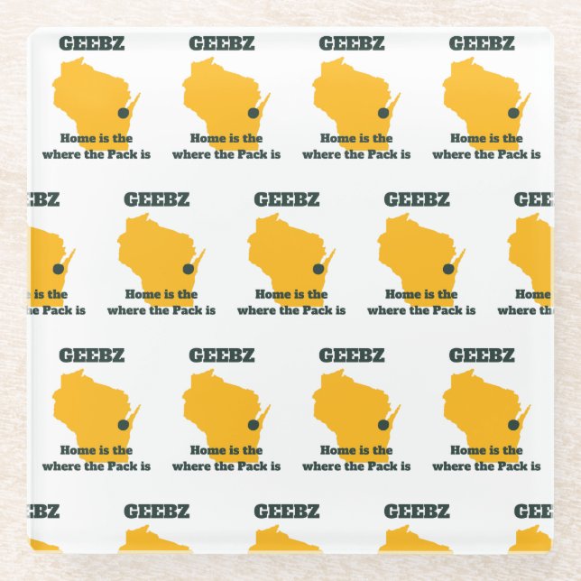 Geebz Green Bay Glass Coaster! Coaster (Front)