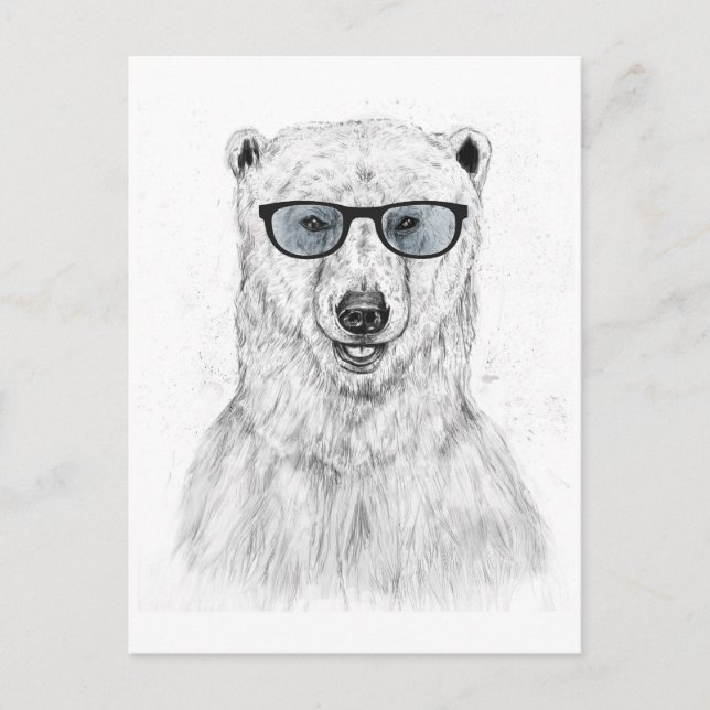Geek bear (blue) postcard (Front)