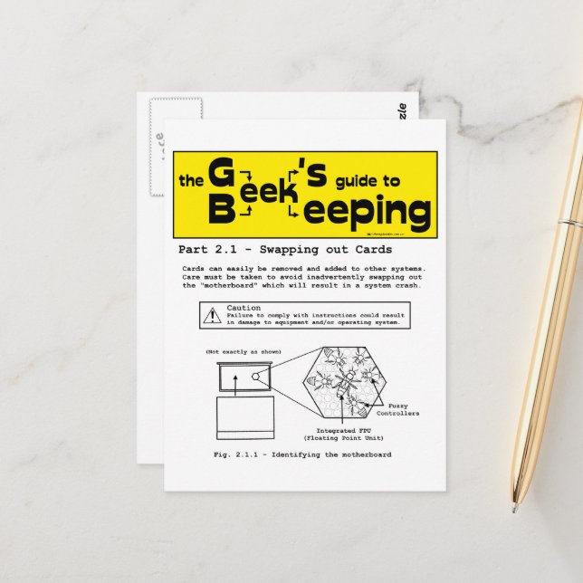Geek Beekeeping (Swapping Cards) - Postcard (Front/Back In Situ)